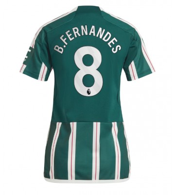 Manchester United Bruno Fernandes #8 Replika Udebanetrøje Dame 2023-24 Kortærmet